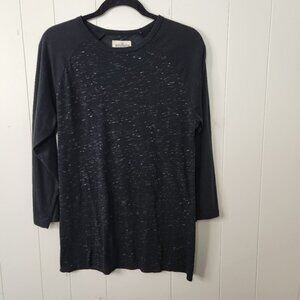 Distillery Mens Gray Black Raglan Long Sleeve T-Shirt LS Tee